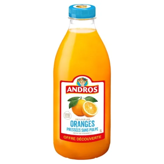 Jus d'oranges sans pulpe