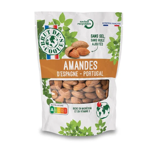 Amandes avec peau sans sel