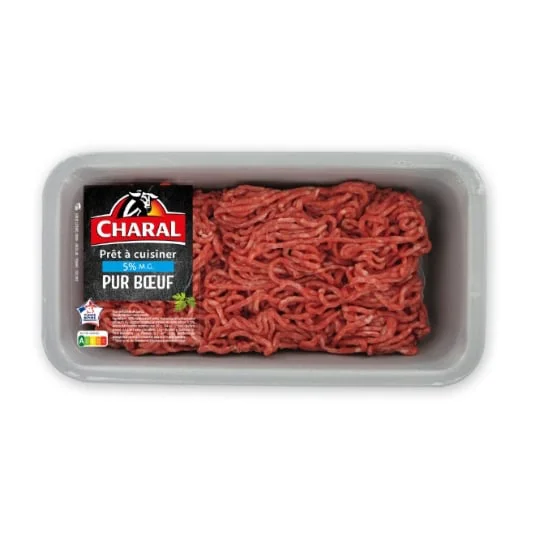 Viande Bovine: haché pur boeuf 5% MG