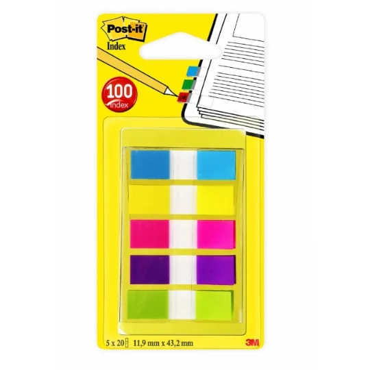 Set de 100 mini Marque pages 5 couleurs