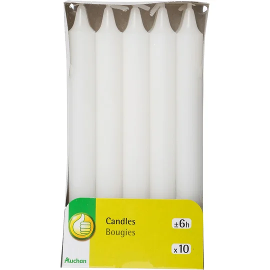 Bougies ménages D19H180MM X10