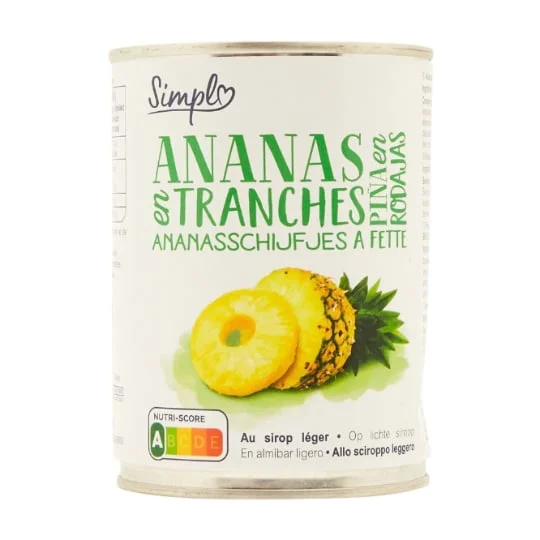 Ananas en tranches au sirop léger SIMPL