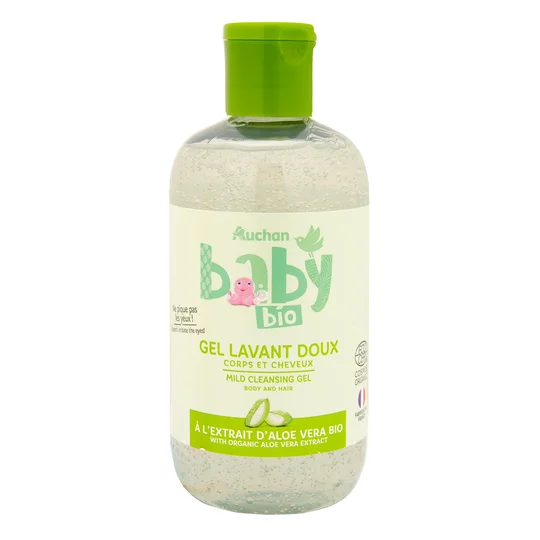 Gel lavant doux à l'aloé vera bio pour bébé
