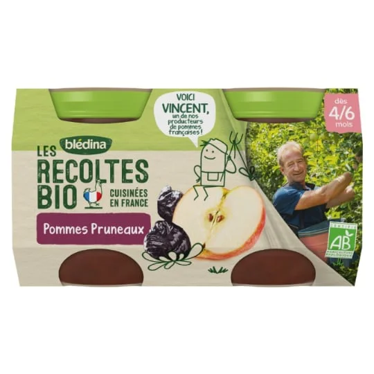 Compote bébé pommes pruneaux - dès 4-6 mois