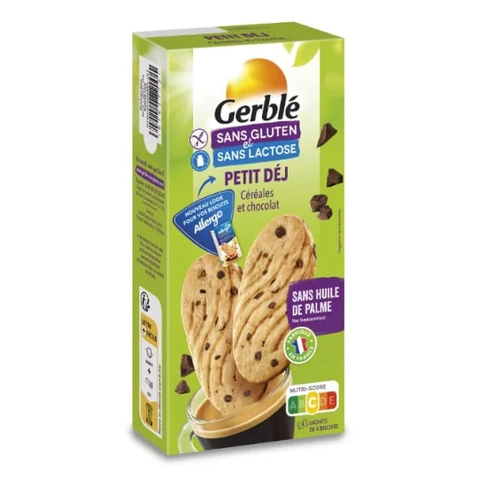 Biscuits céréales pépites chocolat, sans gluten & lactose