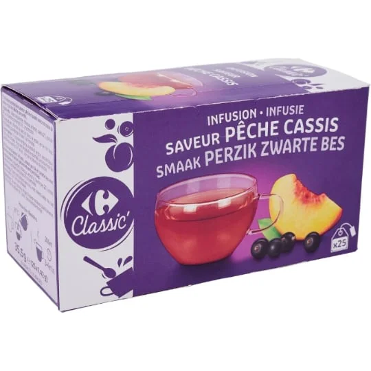 Infusion saveur pêche cassis