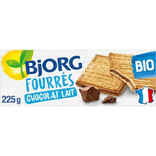 Biscuits fourrés chocolat lait bio