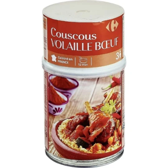 Plat cuisiné couscous volaille boeuf