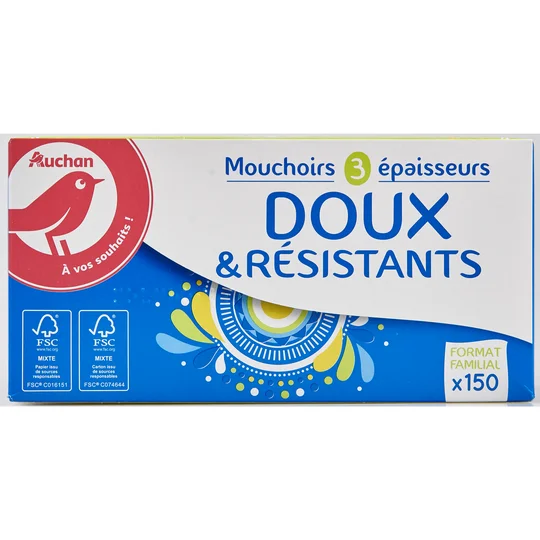 Boîte de mouchoirs doux et résistants 3 épaisseurs