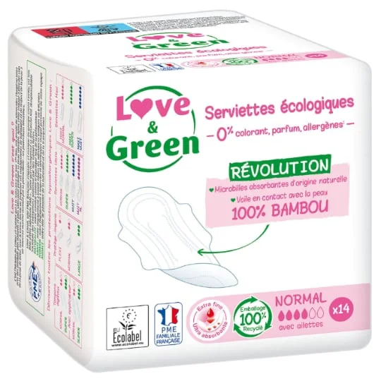 Serviettes hygiéniques anti-irritation, normal