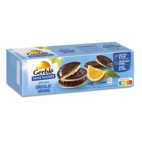 Biscuits génoise chocolat orange sans sucres