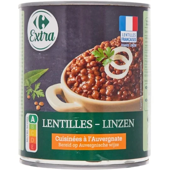 Lentilles cuisinées à l'Auvergnate