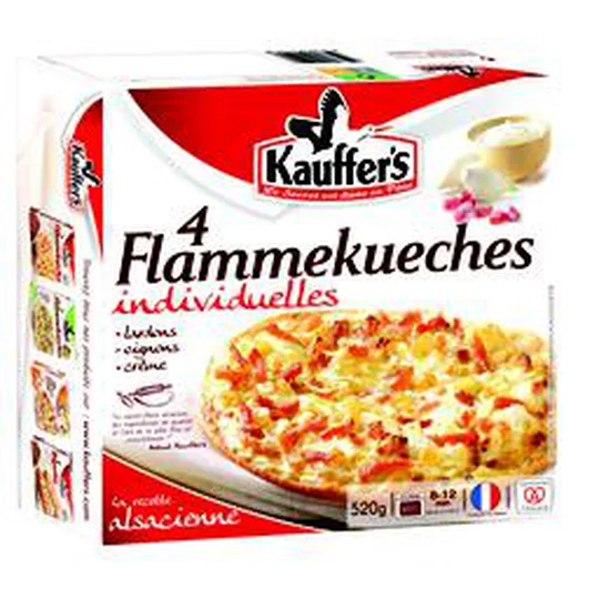 Flammekueches lardons, oignons, crème et fromage blanc