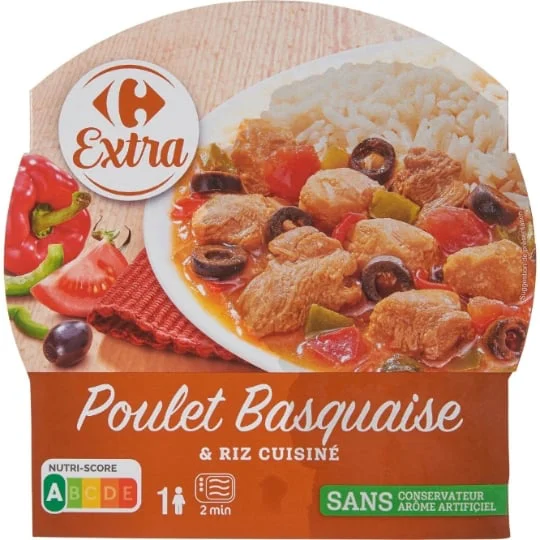 Plat cuisiné poulet basquaise
