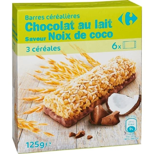 Barres chocolat noix de coco