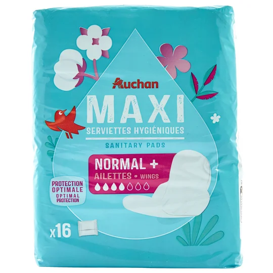 Serviettes hygiéniques avec ailettes maxi regular+