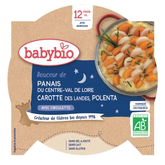 Assiette Bio 12 mois Panais carotte polenta