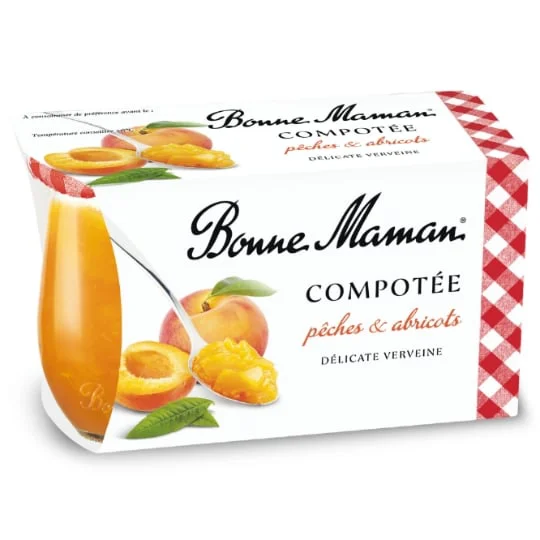 Compotée pêches abricots verveine