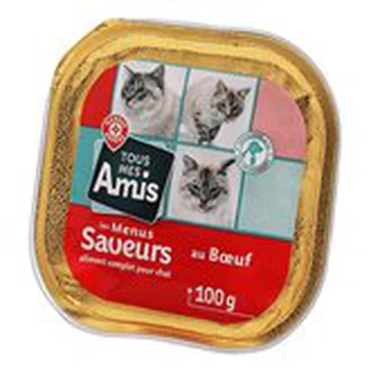 Barquette chats au Boeuf