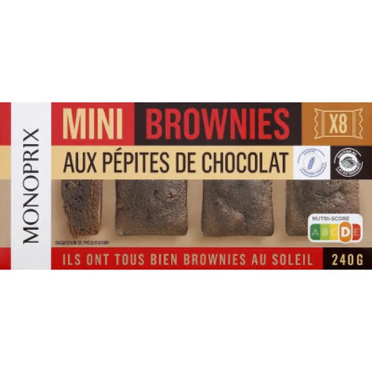 Mini brownies aux pépites de chocolat
