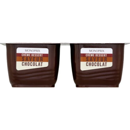 Crème dessert saveur chocolat au lait entier