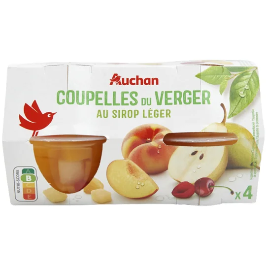 Coupelles du verger au sirop léger
