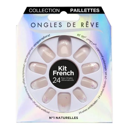 Kit Faux Ongles Pailettes Naturelles N°001