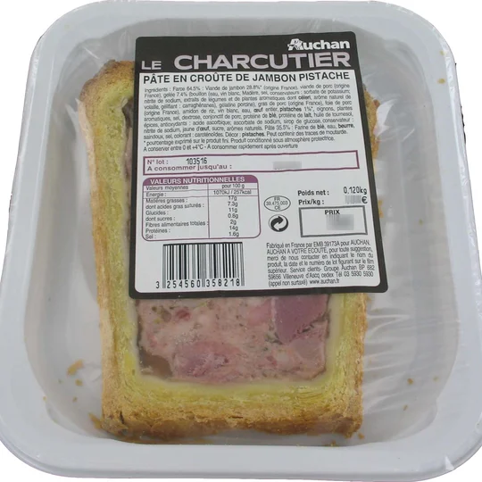 Pâté en croûte jambon pistache