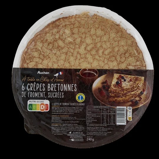 Crêpes bretonnes de froment sucrées