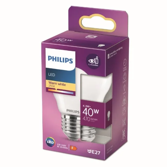 Ampoule LED E27 Sphérique Blanc-chaud 40W x1
