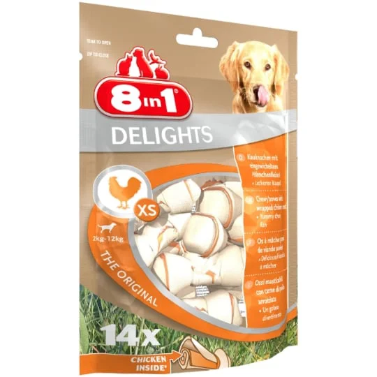 Os à mâcher pour chien xs garni poulet
