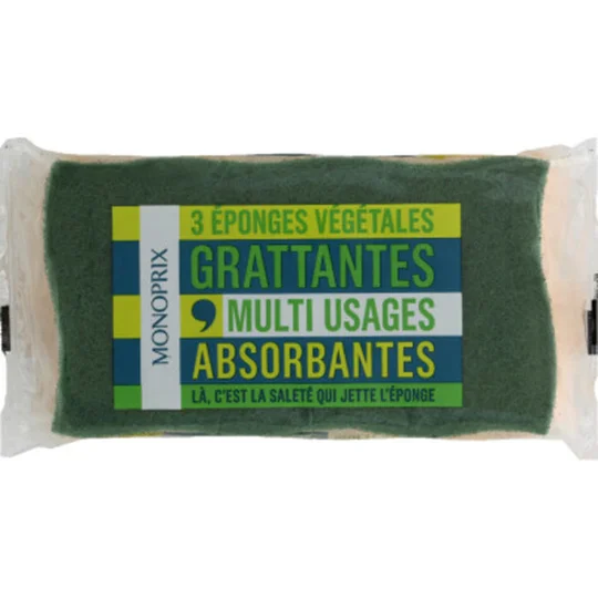 Eponges végétales grattantes multi usages absorbantes