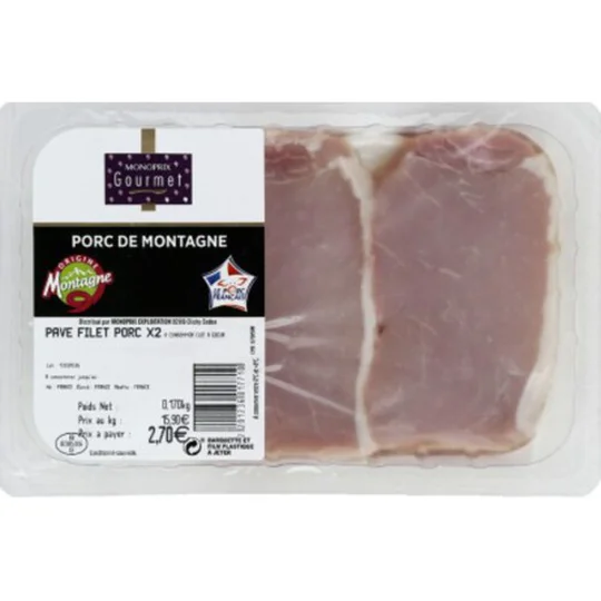 Pâvé filet porc