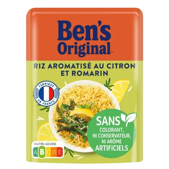 Riz aromatisé au citron et romarin sachet prêt en 2min