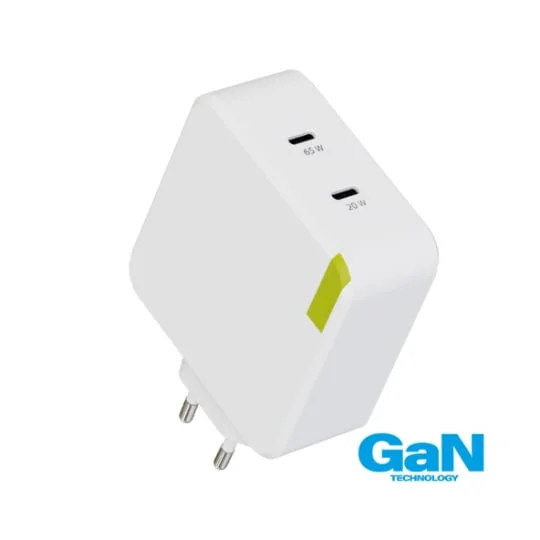 Chargeur 2 USB-C écoconçu 65 + 20 W - GR6105 - Blanc