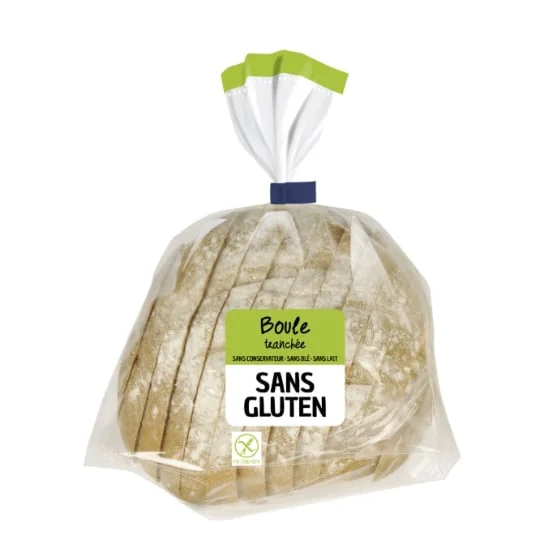 Pain boule tranchée sans gluten