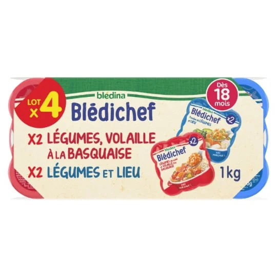 Plat bébé dès 18 mois légumes poisson et volaille à la basquaise