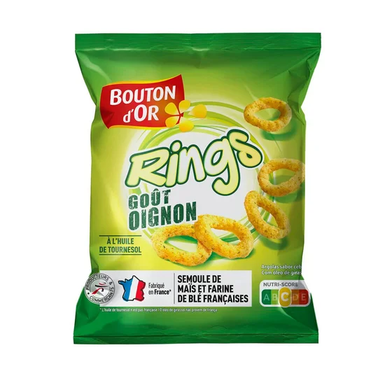 Biscuits apéritif rings goût oignon