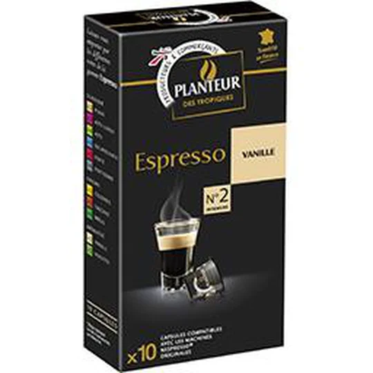 Capsules de café compatibles Nespresso moulu Espresso vanille