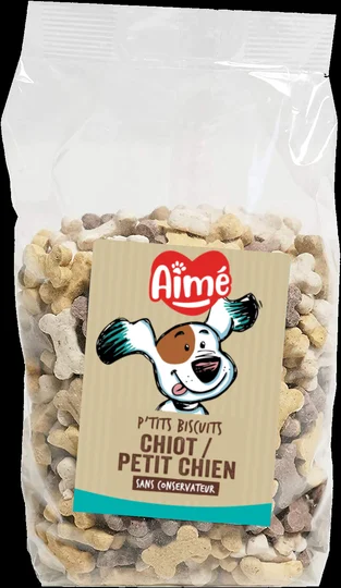 Biscuit chiot et petit chien