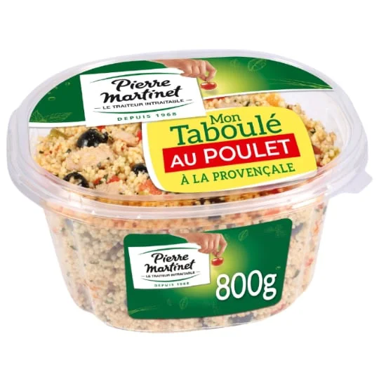 Salade taboulé poulet à la provençale poivron tomates olives