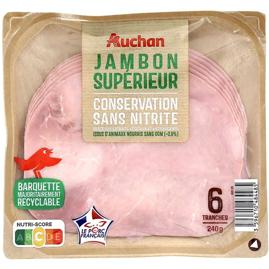 Jambon supérieur conservation sans nitrite