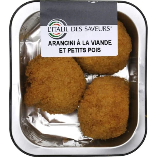Arancini à la viande et petits pois
