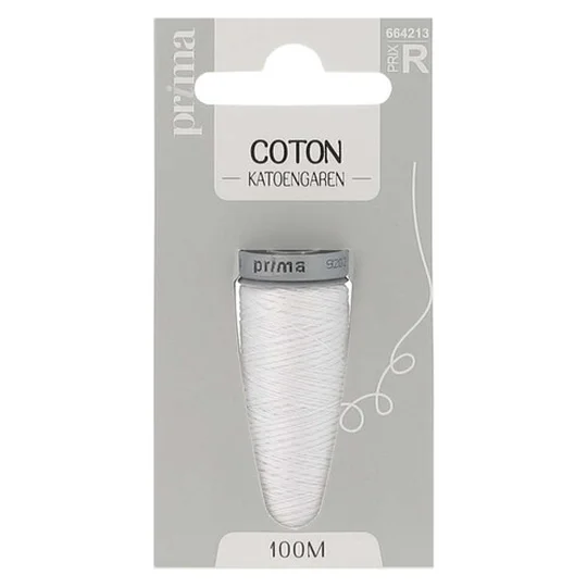 Fil Coton Epais Blanc 100m