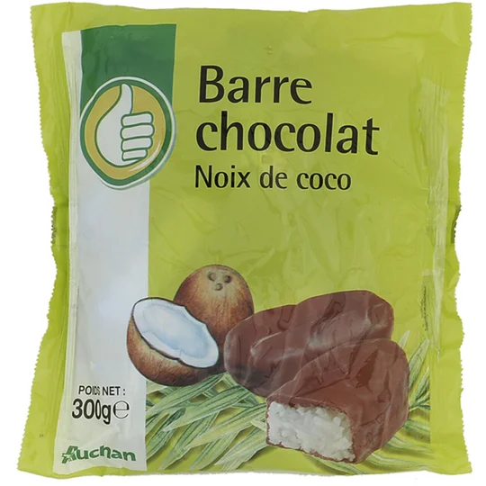 Barres chocolatées à la noix de coco