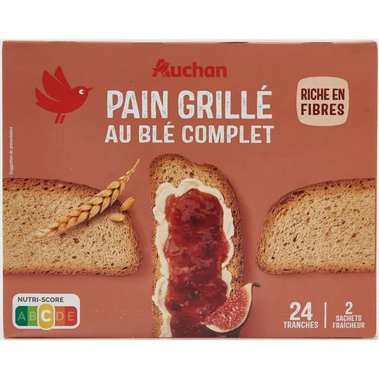Pain grillé au blé complet