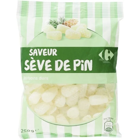 Bonbons durs saveur sève de pin