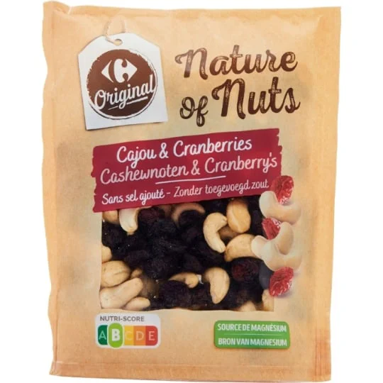 Mélange cajou/cranberries sans sel