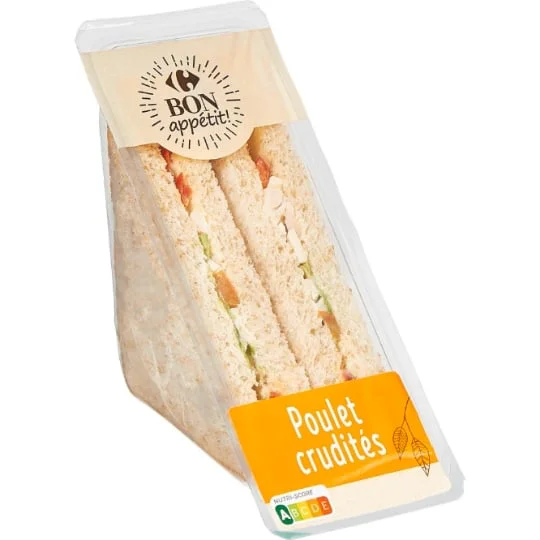 Sandwich poulet crudités