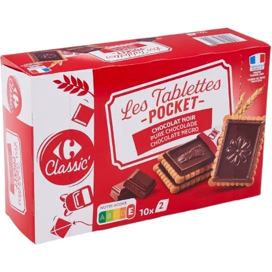 Biscuits tablette chocolat noir